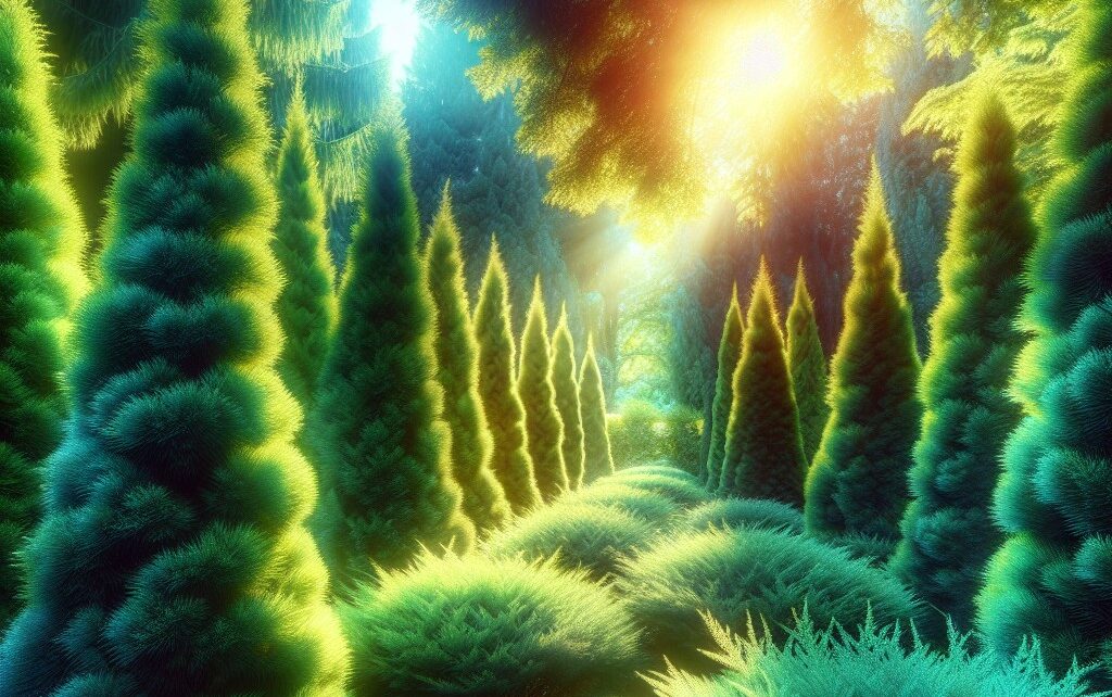 Wie kann man Thuja smaragd als Hintergrund für Blumenbeete verwenden?